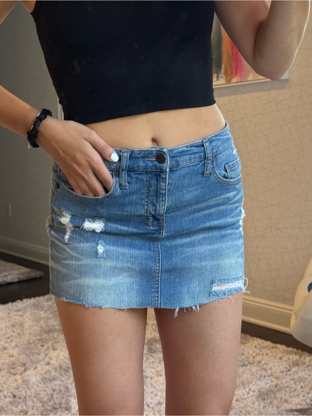 Classic Blue Denim Mini Skirt